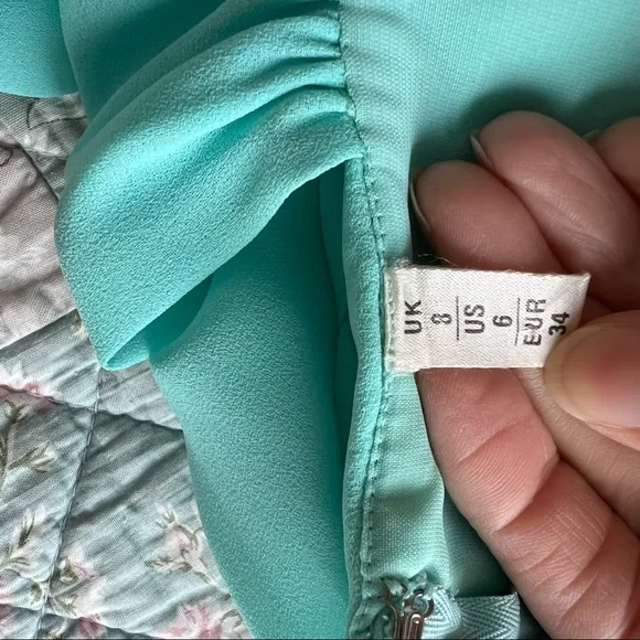 Vintage Tricoville London Blue Midi Dress Size 6 Sleveless Turquoise - Picture 14 of 16